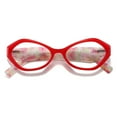 thumbnail image 4 of Women Small Egg Designer Reading Glasses 4.00 Red Spring Hinges Blue Light Blocking Readers +4.0, 4 of 6