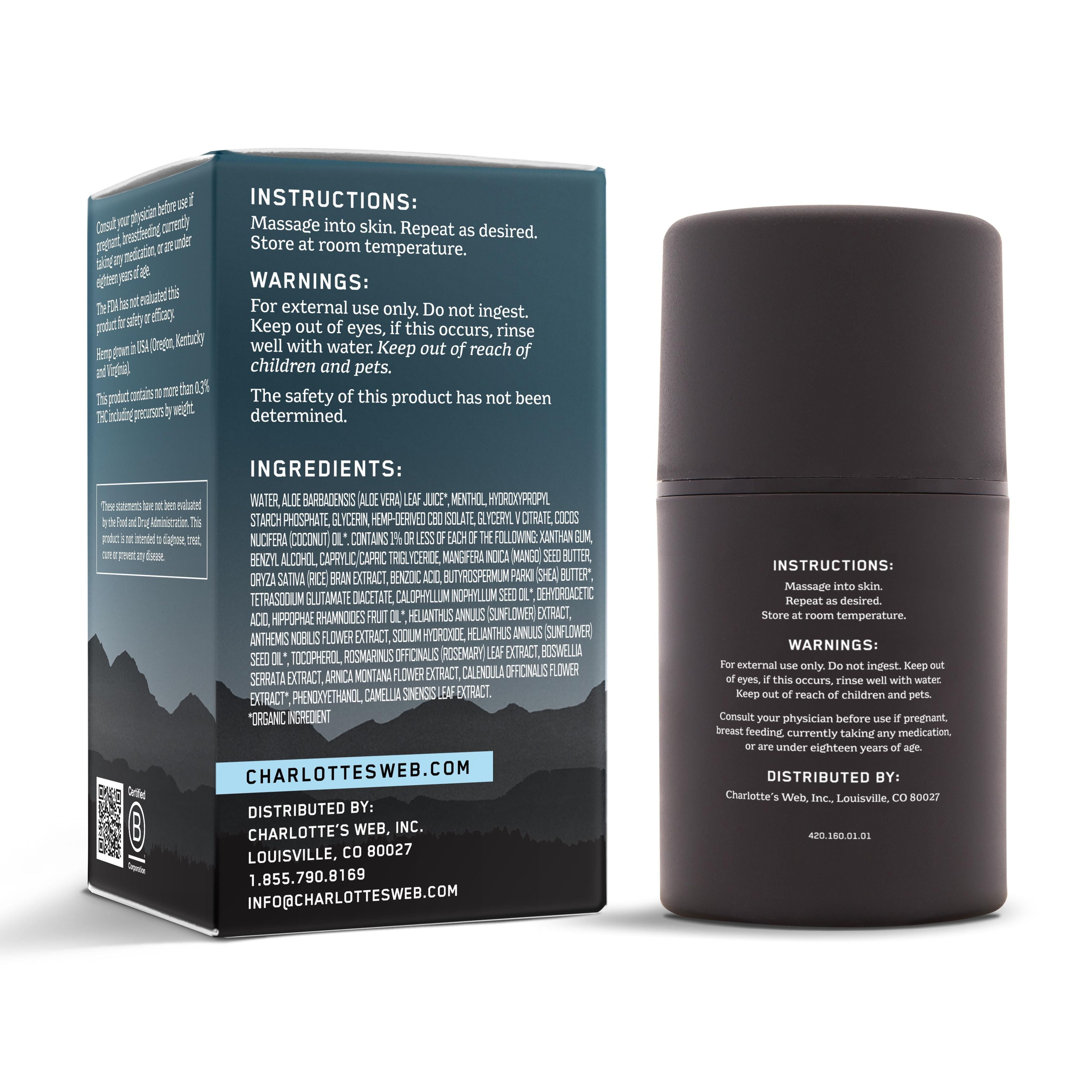 Charlotte's Web Hemp-Infused Cooling Gel with 1000mg CBD