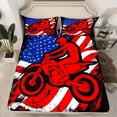 thumbnail image 2 of Castle Fairy Dirt Bike Twin Sheet Sets for Teens Female Men,Vintage USA Flag Bedding, 2 of 7