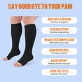 thumbnail image 4 of 3 Pairs Zipper Open Toe Copper Compression Socks for Women & Men Circulation 15-20 mmhg - Better Blood Flow, Swelling, Best Support for Medical, Running, Nursing, 4 of 7