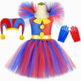 thumbnail image 2 of Disfraz de Pomni para niños, vestido con tutú de dibujos animados, el increíble payaso de circo digital, disfraces de cosplay para niñas, ropa para fiesta de carnaval y Halloween, 2 of 5