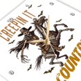 thumbnail image 3 of 3dRose, Creepin It Country Funny Western Skeleton Cowboy Vintage Halloween, 10x10 Wall Clock, 3 of 8