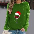thumbnail image 2 of Blouses pour Femmes, Hauts de Noël pour Femmes, Mode Féminine de Noël Décontractée Imprimée Col Rond Manches Longues Chandail Blouse, 2 of 4