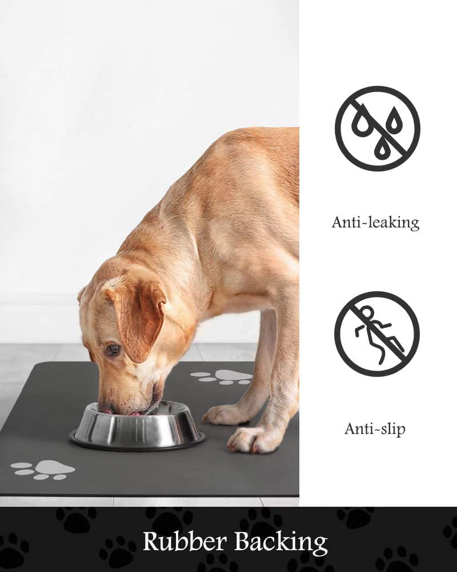 JUCFHY Pet Feeding Mat-Absorbent Cat & Dog Food Mat-No Stains Easy