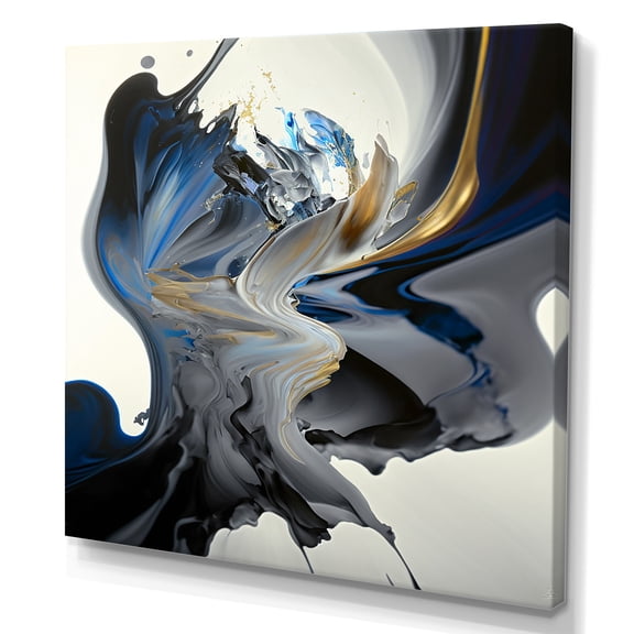 Designart Bright Blue Smooth Abstract I Canvas Wall Art