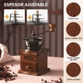 thumbnail image 2 of SANGKEE Molinillo de Café Manual con Muela de Cerámica Ajustable, Manivela de Acero Inoxidable y Cajón Recolector, Portátil para Viaje, Camping u Oficina, Rstilo Vintage, 2 of 5