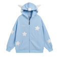 thumbnail image 3 of Sudadera con capucha holgada de ala japonesa Kawaii para mujer, cárdigan de manga larga con cremallera y Estrella, abrigo de gran tamaño Y2K, dulce y lindo, otoño, 3 of 3