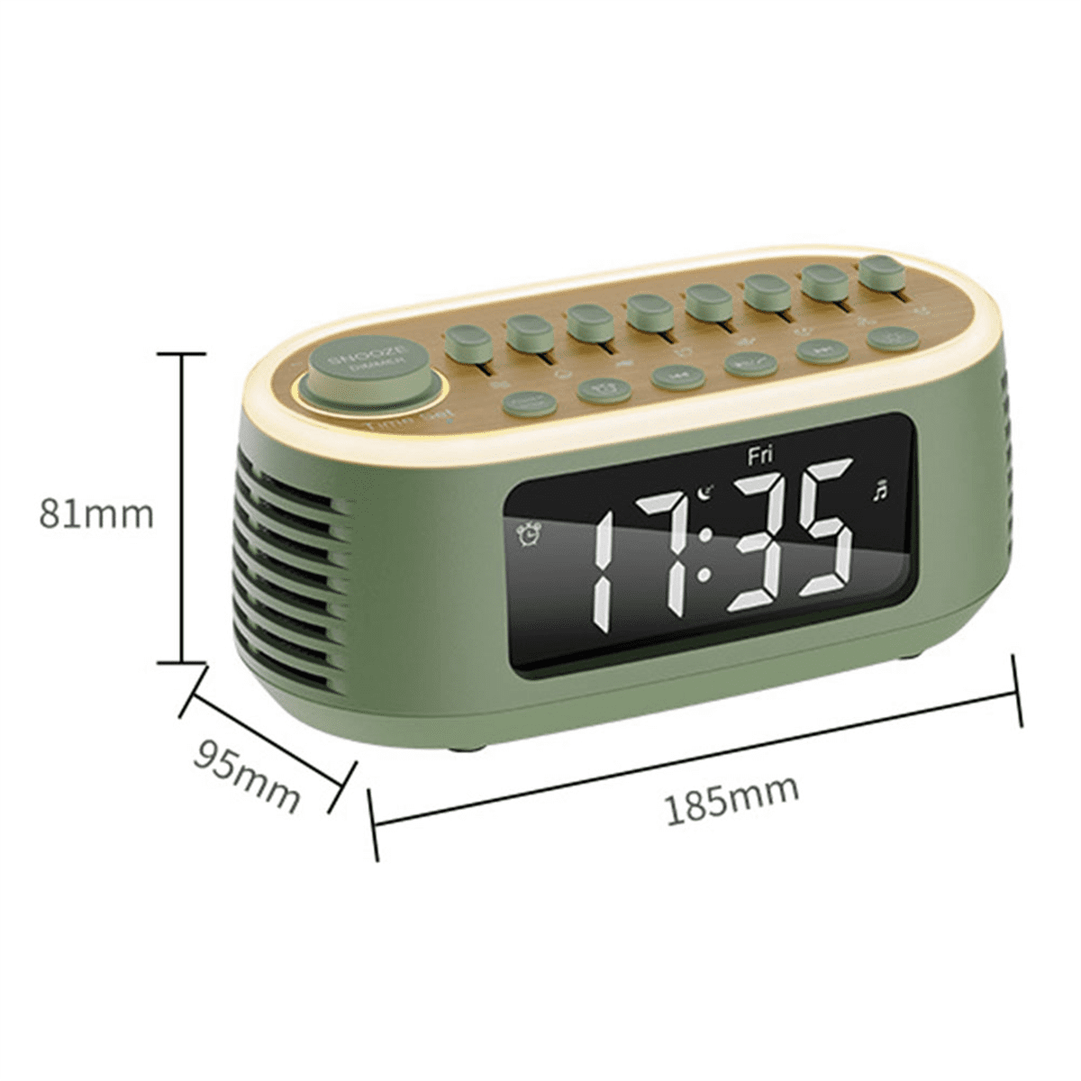 Bluetooth Multiple White Noise Combinations LED Display Screen Speaker and USB Playback with RGB Atmosphere Black