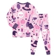 thumbnail image 6 of Kakishop Halloween Pajamas Kids Nightwear Long Sleeve Top with Pants Soft Loungewear Set Girls' Pajama Sets (Pink,2-3 Years), 6 of 9
