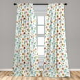 thumbnail image 4 of Ambesonne Bohemian Curtains, Ethnic Various Flowers Art, Pair of 28"x63", Persian Orange Pale Teal, 4 of 4