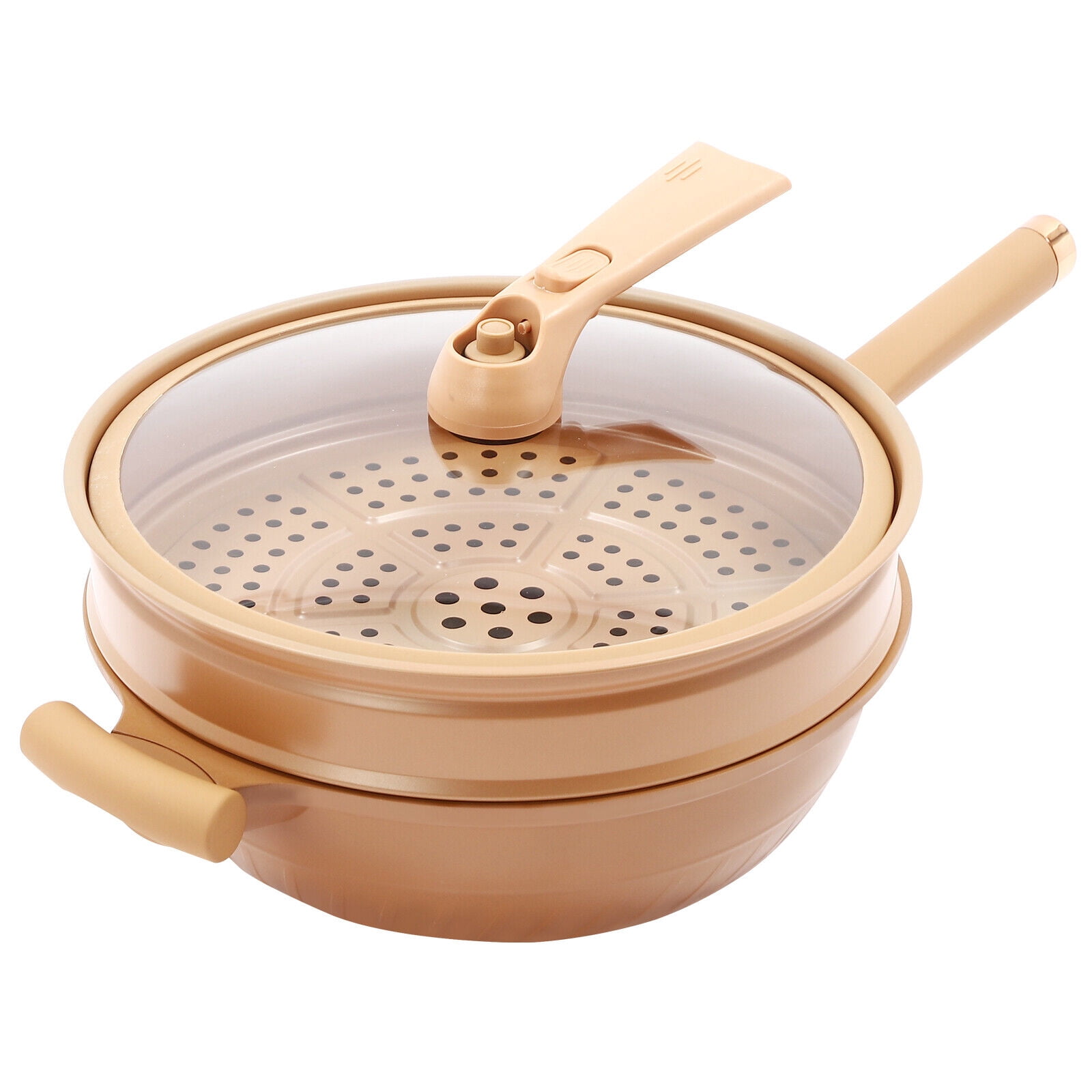 Multifunctional Non-Stick Clay Pot, Micro Pressure Cooker with Steamer Basket Aluminum Alloy Micro Pressure Cooker