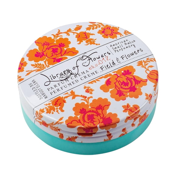Biblioteca de Flores Campo y Flores Parfum Crema 2.5 oz. - Flor de miel de albaricoque y flores silvestres - Perfume de fragancia para mujer Loción corporal perfumada