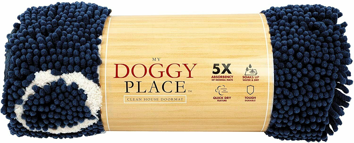 My Doggy Place Ultra-Absorbent Dog Doormat: Navy Blue/Medium