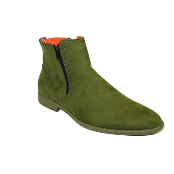 Men TAYNO Chelsea Chukka Micro Suede Soft Comfortable Boot Coupe Olive