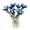 Deep Blue, variant on 7Pcs Glass Mini Flower Bouquet with Vase, Hand Blown Glass Calla Lily Tulip Arrangement Tabletop Decor Pot