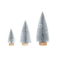 thumbnail image 2 of 3 Pcs Silver Classic Artificial Mini Christmas Tree Sisal Bottle Brush Trees with Wood Base Christmas Pine Trees for Autumn Winter Holiday Home Kitchen Party Decor, 2 of 6