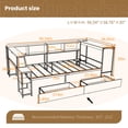 thumbnail image 7 of Miniyam Twin Size Daybed with LED Lights, Desk, Charging Station, Storage Drawers, Shelves and Flip-Up Headboard for Teens, Black, 7 of 7