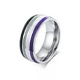 thumbnail image 5 of 5 colors Silver Band Men Women's Rainbow Ring 8mm Stainless Steel Sz 6-12, 5 of 8