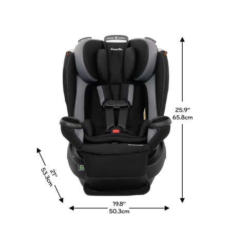 Revolve360 Extend All-in-One Rotational Car Seat with Quick Clean Cover (Revere Gray)