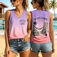 thumbnail image 2 of HCYSFG Womens Life Is Too Short Letter Tank Tops V Neck Sleeveless Humorous Beach Theme Relaxed Fit Cami Tops Casual Shirts, 2 of 4