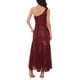 thumbnail image 3 of INSPIRE CHIC Vestido de cóctel de lentejuelas para mujer, maxi de un solo hombro, sirena, para prom, noche y bodas, color burdeos, 3 of 6