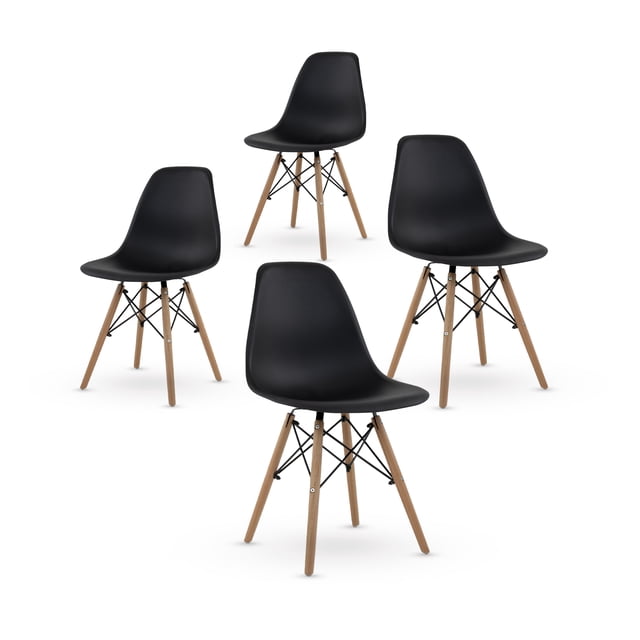 Silla Minimalista Estilo Moderno 4 piezas Negro Mirel Minimalista
