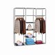 thumbnail image 2 of 69 Inch Portable Non-Woven Fabric Wardrobe Closet with Double Rod Storage Organizer Black, 2 of 4