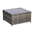 thumbnail image 7 of 2 Pieces Patio Furniture Set Outdoor Woven Sectional L-Shaped Wicker Conversation Set with Ottoman and Detachable Lounger Table for Backyard Poolside, 7 of 7