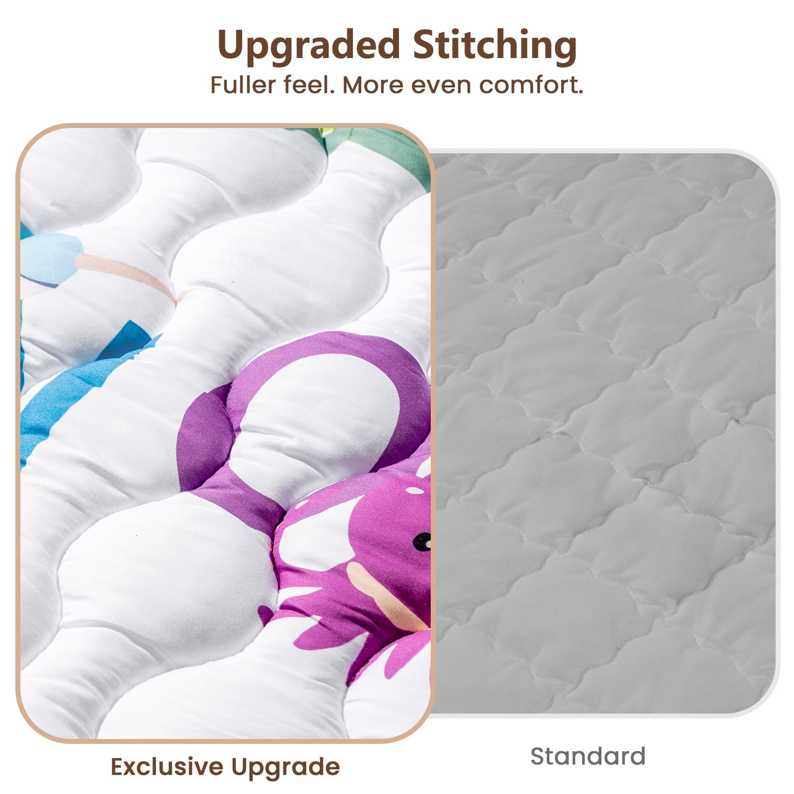 Beavtaens Baby Play Mat for Floor, Fits 50x50 Playpen, Non-Slip, Soft for Infants, 0-4 Years, Animal