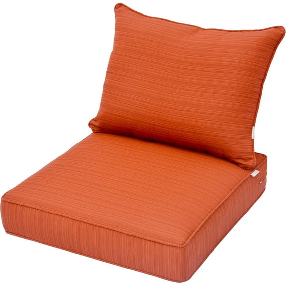 HOOOWOOO 25x25x5 Outdoor Patio Furniture Cushions Replacement,5" Thick Seat Back Chair Cushions Set,Zipper Olefin Sofa Loveseat Cushions for Patio Outdoor Furniture,Orange Red