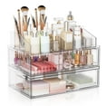 thumbnail image 1 of Organizador de maquillaje Aurblozen, acrílico transparente, con cajón, 30 cm, 1 of 6