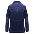 thumbnail image 3 of EHRWE Men's Winter Coats Male Notch Lapel Three Button Slim Fit Lightweight Vintage Denim Suit Blazerss Jacket Sport Coat Vintage Outwear, 3 of 8