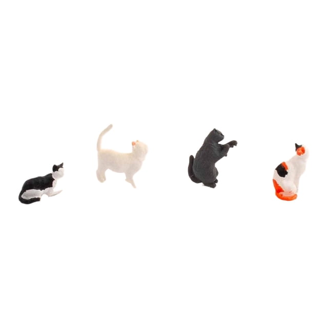 Xuanheng Modèle Animal Miniature 1/64 Réaliste pour Accessoires de Photographie Diorama Ornement Chat