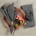 thumbnail image 3 of Fingercraft Cloth Napkins, 100% Linen Table Napkins, 20 in x 20 in, Set of 6, Charcoal, 3 of 7
