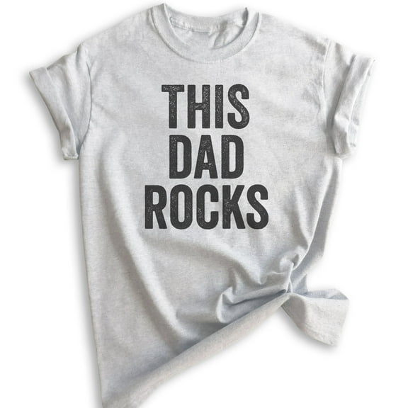 This Dad Rocks T-shirt, Unisex Men's Shirt, Cool Dad Shirt, Father's Day Shirt, Heather Ash, X-Large