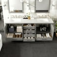 thumbnail image 4 of Eviva Aberdeen 84"W x 22"D Gray Double Sink Bathroom Vanity with White Carrara Quartz Vanity Top and Rectangular Undermount Sinks, 4 of 8