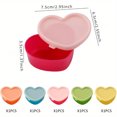 NEWKBO Heart Shaped Plastic Containers Set of 5 Leak Proof Flip Top