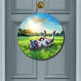thumbnail image 2 of Happy Retirement with Pitbull Enjoy Life Rest Time Round Wood Sign Terrier Dog Lover Hanging Wall Home Decor - 02027, 2 of 5