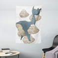 thumbnail image 1 of Whale Tapestry, Whale Hovering on Sky Clouds Animal Fish Marine Life Nautical Sea Graphic Art, Wall Hanging for Bedroom Living Room Dorm Decor, 40W X 60L Inches, Beige Slate Blue, by Ambesonne, 1 of 2