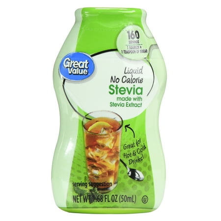 (2 Pack) Great Value Liquid No Calorie Stevia Sweetener, 1.68 fl (Best Stevia No Aftertaste)