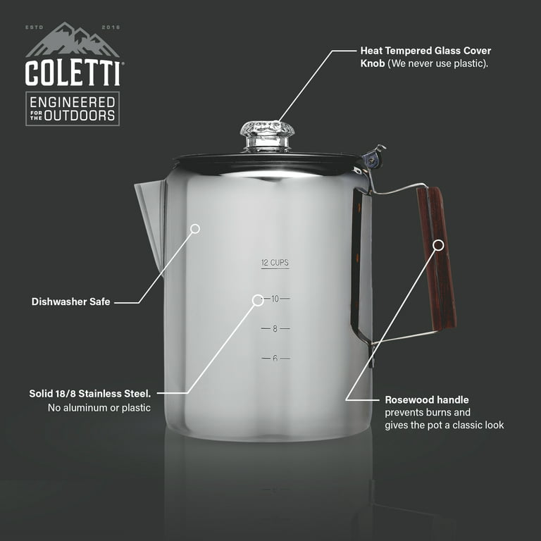 COLETTI Butte Stainless Steel Stovetop and Camping Coffee