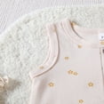 thumbnail image 3 of Gibobby Mameluco niña sin mangas con estampado floral para niños y niñas, monos para recién nacidos, ropa(Beige, 12-18 Meses), 3 of 5