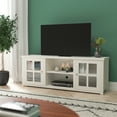 thumbnail image 1 of Emma + Oliver Chloe TV Stand for up to 80" TV's in White Birch Finish - 65" Media Console with Window Pane Style Glass Doors & 3 Adjustable Shelves, 1 of 10