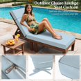 thumbnail image 4 of Kimunuk Outdoor Chaise Lounge Cushions, 72" x 21" x 4" Waterproof Pool Beach Recliner Replacement Cushions with Ties, Light Blue, 4 of 7