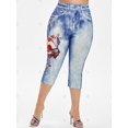 thumbnail image 3 of Más el tamaño de la bandera americana de la mariposa 3D Imprimir recortada Jeggings Rosegal Leggings de talla grande, 3 of 5