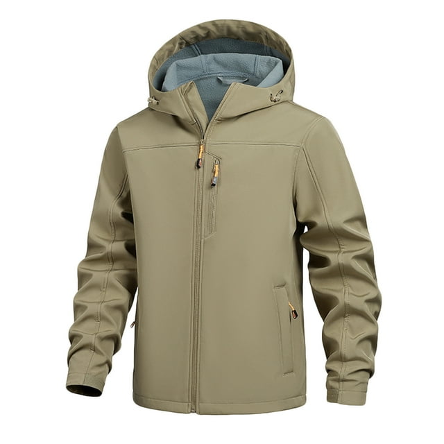 Veste d'Hiver Décontractée pour Hommes à Capuche à Manches Longues avec Fermeture Éclair pour Cyclisme et Activités Extérieures