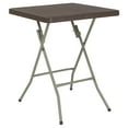 thumbnail image 2 of Flash Furniture 1.95-Foot Square Brown Rattan Plastic Folding Table, 2 of 12