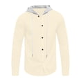thumbnail image 6 of QSXADF Men's Shirt Jacket Casual Hooded Long Sleeve Button Down Pocketed Relaxed Coat, 6 of 6