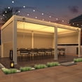 thumbnail image 2 of 12 x 20 FT Louvered Pergola with 6-Panel Pull-Down Privacy Screen, Hardtop Rainproof Pergola with Adjustable Roof for Patio, Lawn & Garden, 2 of 13
