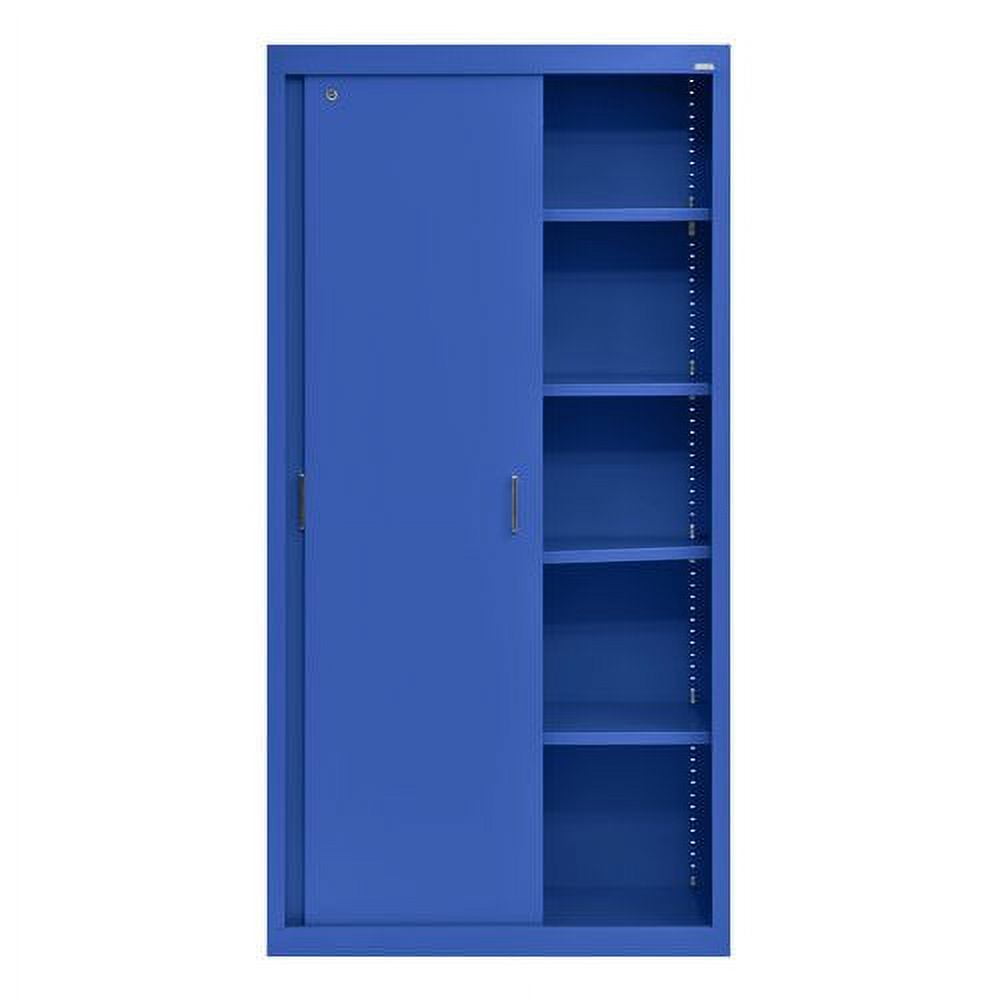 REALROOMS Shadwick 2 Door Tall Metal Locker Style Storage Cabinet-Mesh  Metal Doors, Soft White